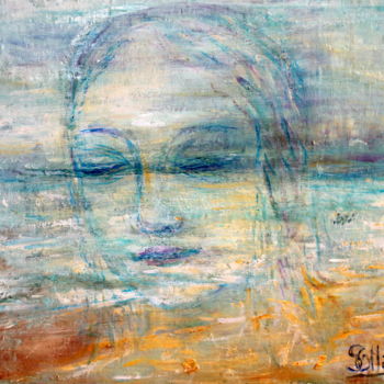Painting titled "impression de femme" by Sylvie Ollivier, Original Artwork, Oil