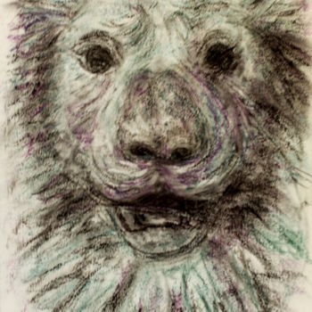 Drawing titled "le lion de venise" by Sylvie Ollivier, Original Artwork, Pastel