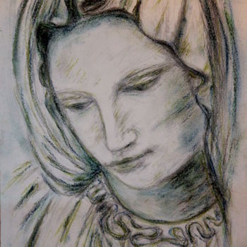 Drawing titled "etude de statue de…" by Sylvie Ollivier, Original Artwork, Graphite