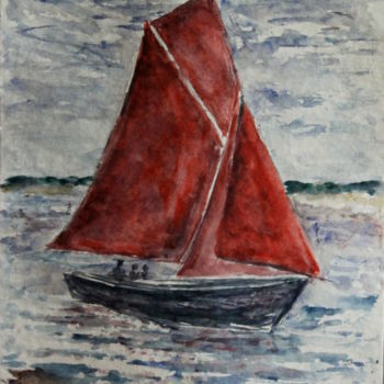 Painting titled "vieux grément" by Sylvie Ollivier, Original Artwork, Watercolor