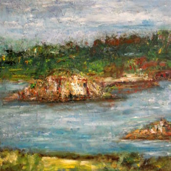 Painting titled "le kerpont Ile de B…" by Sylvie Ollivier, Original Artwork, Oil