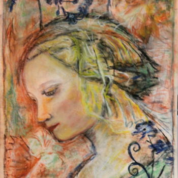 Drawing titled "Madonne de Philippo…" by Sylvie Ollivier, Original Artwork, Pastel