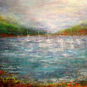 Peinture intitulée "marine" par Sylvie Ollivier, Œuvre d'art originale, Huile