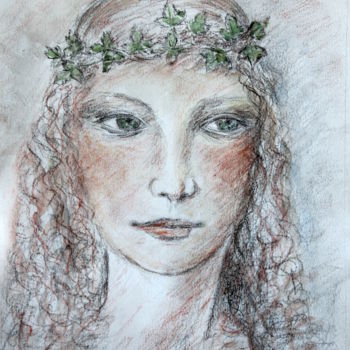 Drawing titled "Baco Joven de Léona…" by Sylvie Ollivier, Original Artwork, Pastel