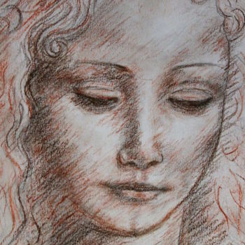 Dessin intitulée "Etude-leonard-de-vi…" par Sylvie Ollivier, Œuvre d'art originale, Crayon