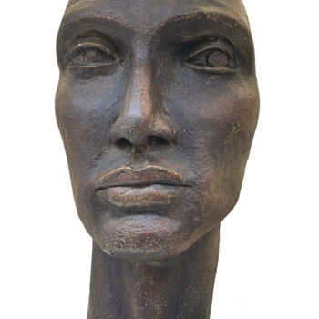 Скульптура под названием "Jude" - Sylvie Mathiswan, Подлинное произведение искусства, Терракота