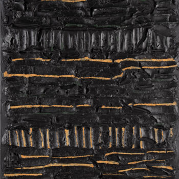 Peinture intitulée "Ocre d'ondes" par Sylvie Mayer, Œuvre d'art originale, Pigments Monté sur Châssis en bois