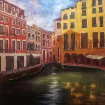 Peinture intitulée "Souvenir de Venise" par Sylvie Médigue (Sylphyde), Œuvre d'art originale, Huile