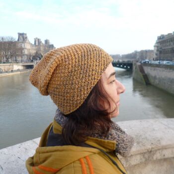 "Bonnet Beanie mouta…" başlıklı Design Sylvie Moussier (La tête en fête) tarafından, Orijinal sanat, Şapkalar ve şapkalar