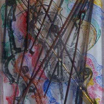 Scultura intitolato "les violons" da Pierre Locci, Opera d'arte originale, Plastica