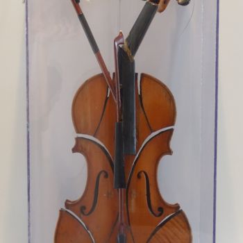 Skulptur mit dem Titel "violon" von Pierre Locci, Original-Kunstwerk, Holz