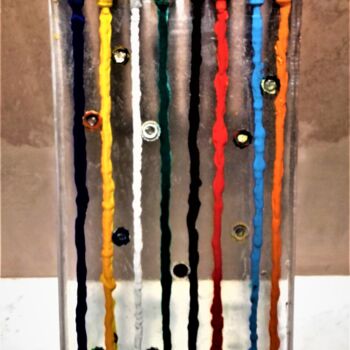 Sculpture titled "coulures" by Pierre Locci, Original Artwork, Resin