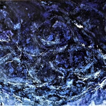 Painting titled "mer force 7" by Pierre Locci, Original Artwork, Acrylic Mounted on Wood Stretcher frame