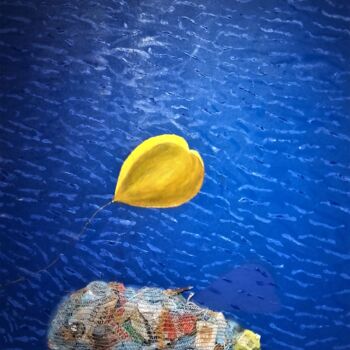 Painting titled "ile poubelle" by Pierre Locci, Original Artwork, Acrylic