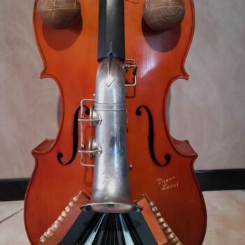 Sculpture titled "TETE DE LA MUSIQUE…" by Pierre Locci, Original Artwork, Wood