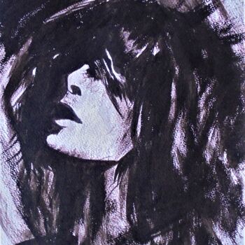 Painting titled "anonyme au féminin" by Sylvie Pinon, Original Artwork, Watercolor