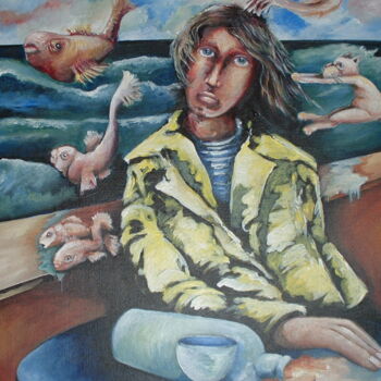 Peinture intitulée "grand vent" par Sylvie Preudhomme, Œuvre d'art originale