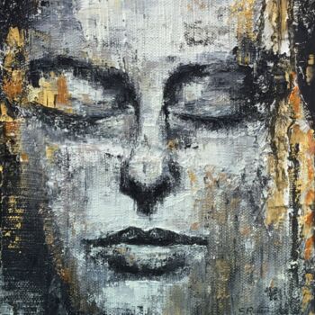 Картина под названием "« Méditation »" - Sylvie Robert, Подлинное произведение искусства, Масло