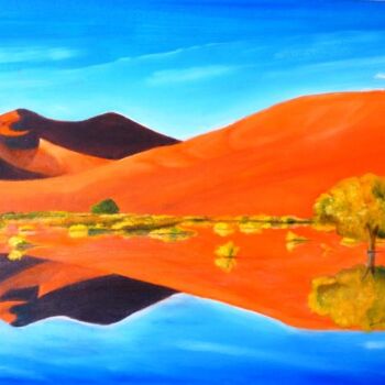 Peinture intitulée "desert-de-namibie.j…" par Sylvie Roger-Boucher, Œuvre d'art originale, Huile