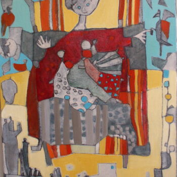 Schilderij getiteld "La chilienne" door Sylvie Serre, Origineel Kunstwerk, Olie