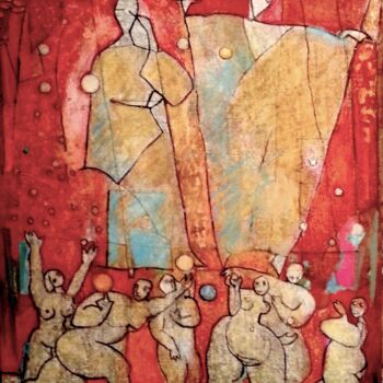 Pittura intitolato "Trouver le Nord" da Sylvie Serre, Opera d'arte originale, Olio