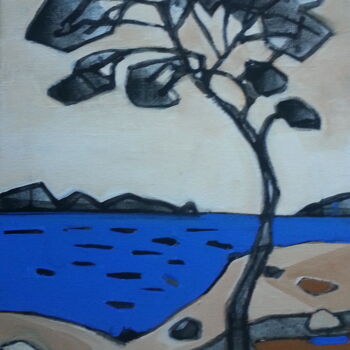 Peinture intitulée "l'île noire" par Sylvie Serre, Œuvre d'art originale, Acrylique