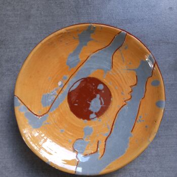 Design intitulée "Coupelle "orange gr…" par Sylvie Serre, Œuvre d'art originale, Art de la table