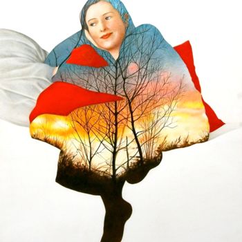 Disegno intitolato "Mon crépuscule" da Sylvie Talon, Opera d'arte originale, Matita