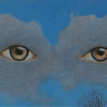 Dessin intitulée "Les cyeux" par Sylvie Talon, Œuvre d'art originale, Crayon