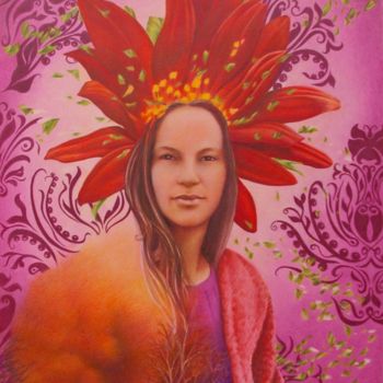图画 标题为“Flora Solis Nubes” 由Sylvie Talon, 原创艺术品, 铅笔