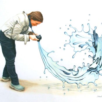 Dessin intitulée "La photeau" par Sylvie Talon, Œuvre d'art originale, Crayon