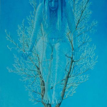 Disegno intitolato "Dans le saule" da Sylvie Talon, Opera d'arte originale, Matita