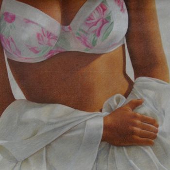 Dibujo titulada "Lingerie" por Sylvie Talon, Obra de arte original, Lápiz