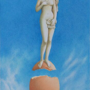 Disegno intitolato "Vénus à la coquille" da Sylvie Talon, Opera d'arte originale, Matita