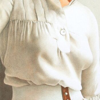 "Buste à la blouse g…" başlıklı Resim Sylvie Talon tarafından, Orijinal sanat, Kalem