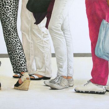 Рисунок под названием "Les 4 mousquetaires" - Sylvie Talon, Подлинное произведение искусства, Карандаш