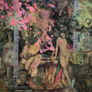 제목이 "Jardin de l’amour"인 미술작품 Lili Ks로, 원작, 아크릴 나무 들것 프레임에 장착됨