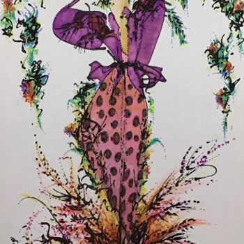 Tekening getiteld "Collection Jardin d…" door Lili Ks, Origineel Kunstwerk, Inkt Gemonteerd op Karton