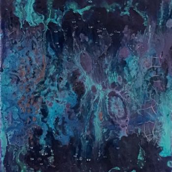 Painting titled "Deep blue" by Lili Ks, Original Artwork, Acrylic Mounted on Wood Stretcher frame