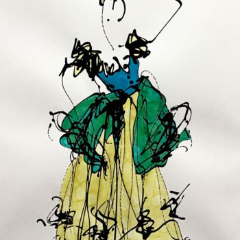 Disegno intitolato "L’arlésienne 2" da Lili Ks, Opera d'arte originale, Inchiostro