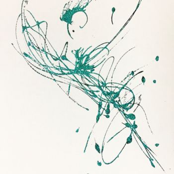 "Danseuse turquoise" başlıklı Resim Lili Ks tarafından, Orijinal sanat, Mürekkep Karton üzerine monte edilmiş