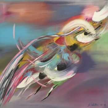 Peinture intitulée "Le Colibri" par Sylvie Walter, Œuvre d'art originale, Acrylique