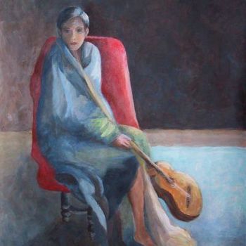 Peinture intitulée "La guitariste" par Sylvie Beuzen, Œuvre d'art originale