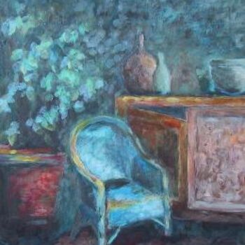 Painting titled "le fauteuil bleu" by Sylvie Beuzen, Original Artwork