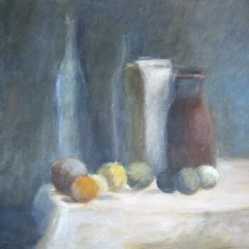 Painting titled "nappe blanche" by Sylvie Beuzen, Original Artwork