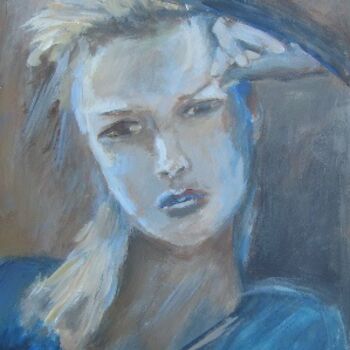 Peinture intitulée "lady blue" par Sylvie Beuzen, Œuvre d'art originale