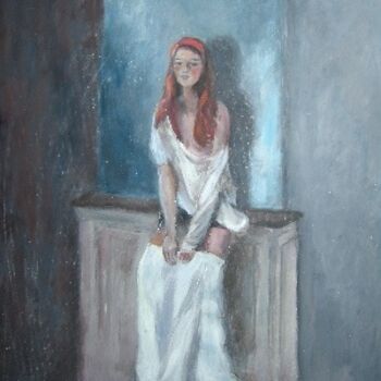 Painting titled "miroir et cheminée" by Sylvie Beuzen, Original Artwork