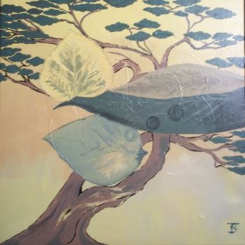 Pintura intitulada "FEUILLES" por Sylviebf, Obras de arte originais, Acrílico