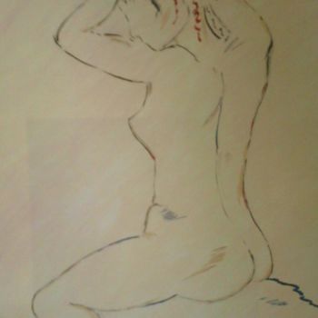Painting titled "FEMME NUE" by Sylviebf, Original Artwork, Gouache