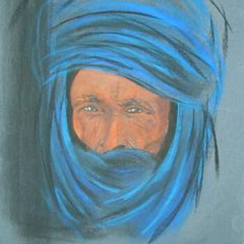 Painting titled "le turban bleu" by Sbx, Original Artwork
